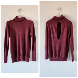 ARITZIA | Wilfred sweater mock neck open back silk cashmere red sz Small